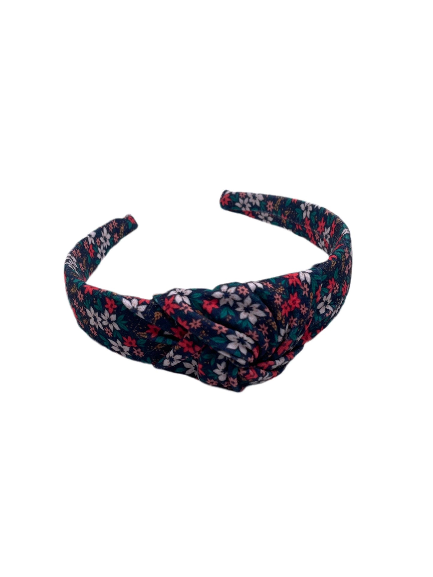 Poinsettias Top Knot Headband, Brynnbands, Hard Headband, Knotted Headband,
