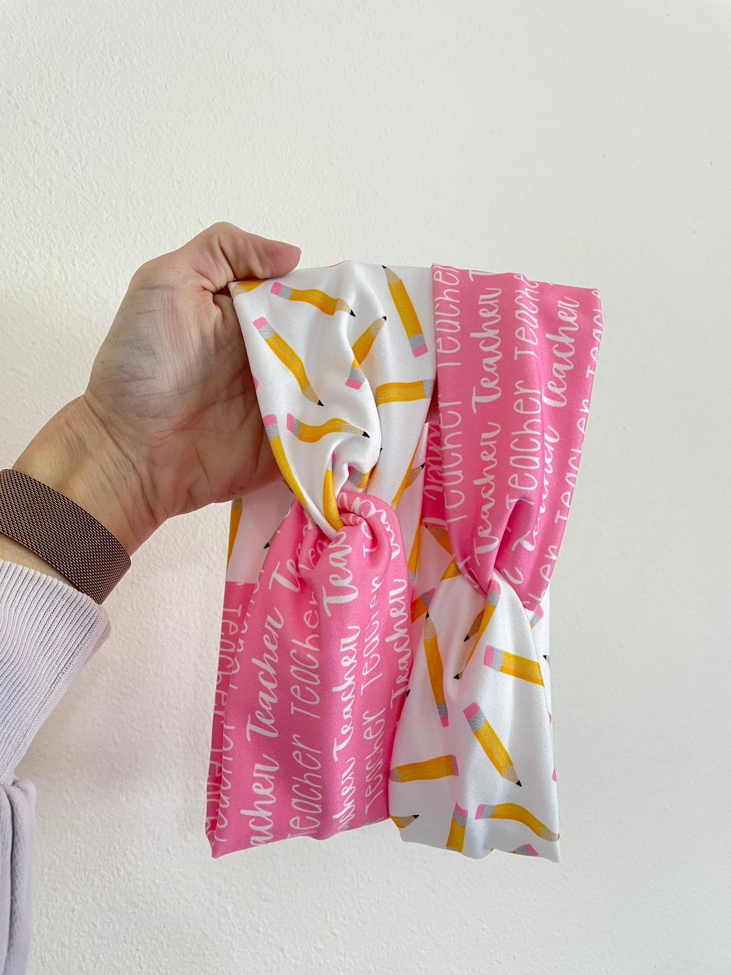 Teacher Appreciation Turban Headband: Soft Stretchy Fabric