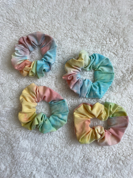 Pastel Tie Dye Oversized Scrunchie - 90s Style Hair Accessory