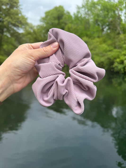 Purple Ribbed SWIM Scrunchie, Oversized Scrunchie, Jumbo Scrunchie, Brynnbands,, 90s Scrunchie, Pool Scrunchie