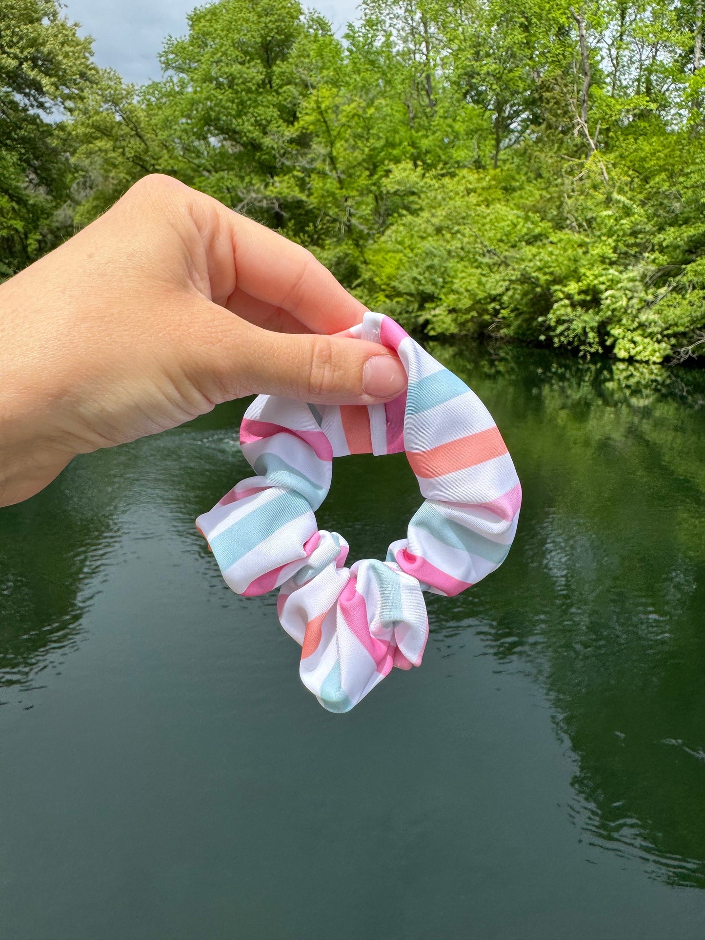 Pastel Stripes SWIM pool Scrunchie