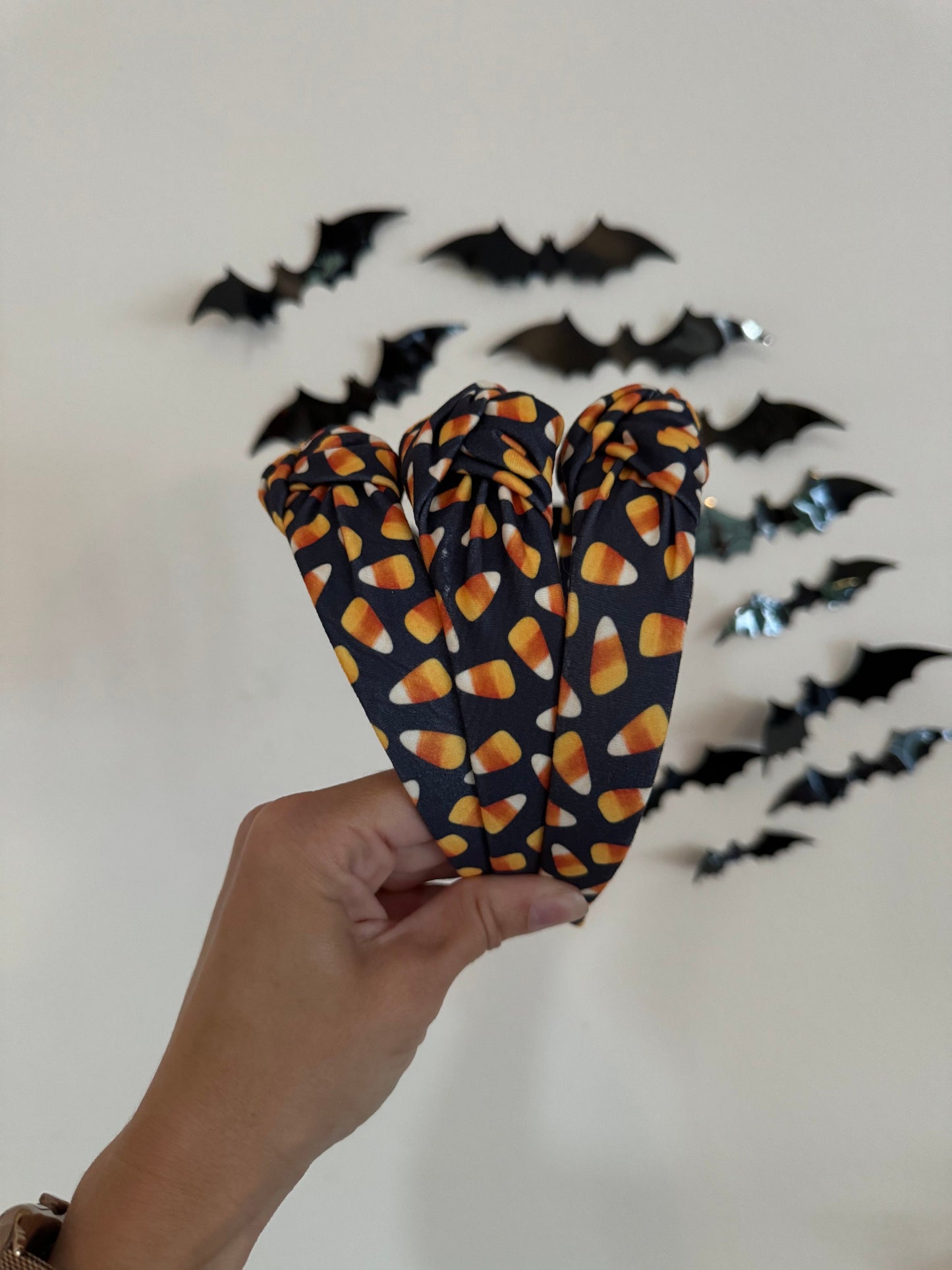 Candy Corn Headband, Halloween Top Knot Headband, Brynnbands, Hard Headband, Top Knot, Top Knot Headband, Spooky Headband