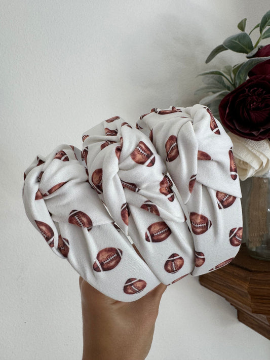 Football Top Knot Headband, Halloween Fall Hair Accessory