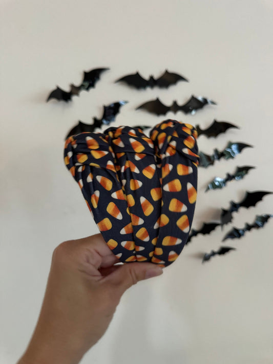Candy Corn Headband, Halloween Top Knot Headband, Brynnbands, Hard Headband, Top Knot, Top Knot Headband, Spooky Headband