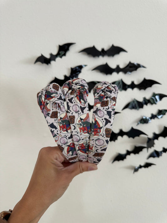 Witches Headband, Halloween Top Knot Spooky Headband
