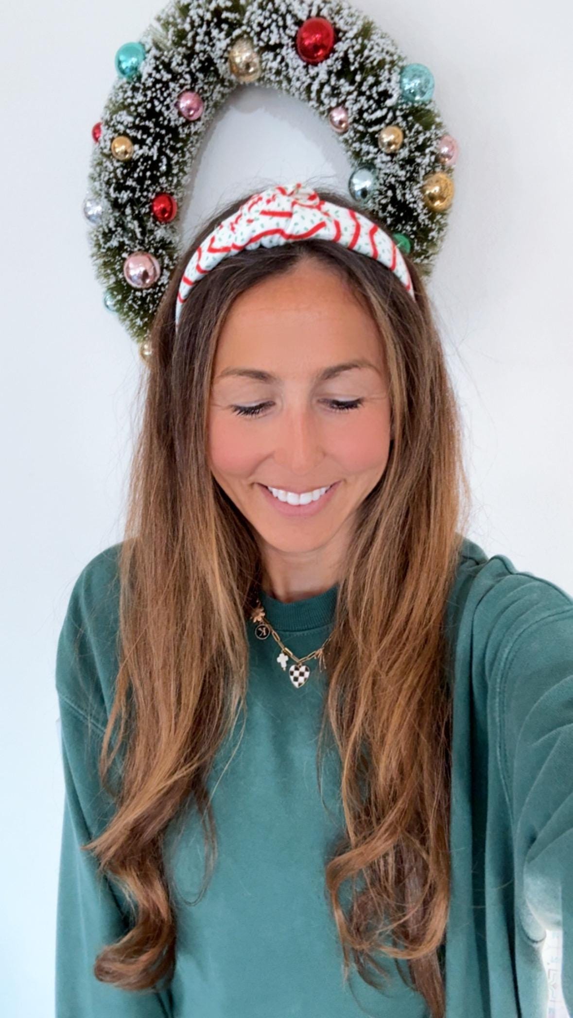 Christmas Tree Cake Headband: Bendable Holiday Top Knot