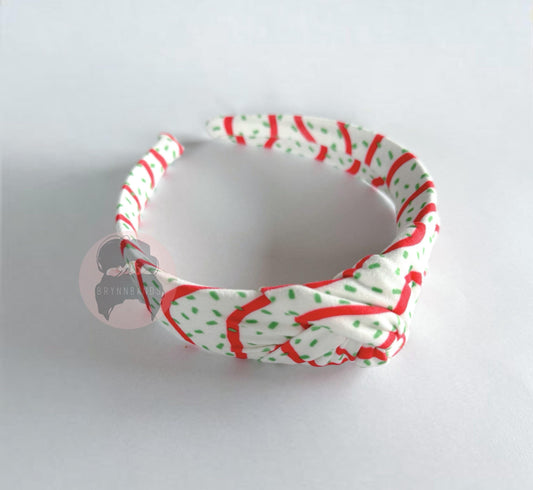 Christmas Tree Cake Headband: Bendable Holiday Top Knot
