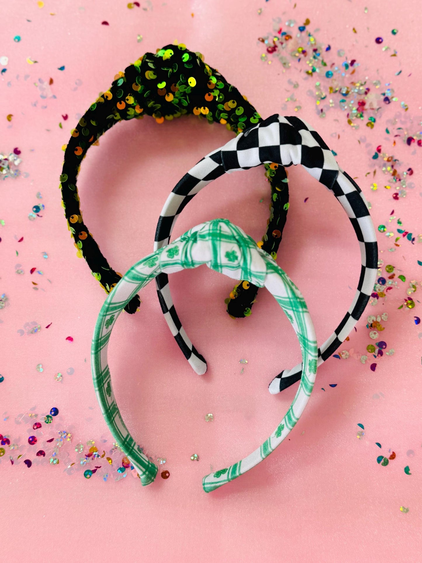 St Patrick's Day Headbands, Knotted Headbands, Shamrock Headband, Hard Headband, St. Patrick's, Clover Headband, Green Headband, Brynnbands