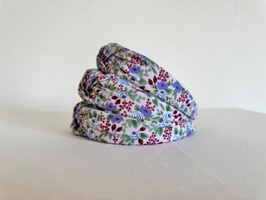 Rifle Paper Co Headband, Rosa Cotton, Hard Headband. Top Knot, Rifle Paper Co, Top Knot Headband, Brynnbands, Knotted Headband, Headband,
