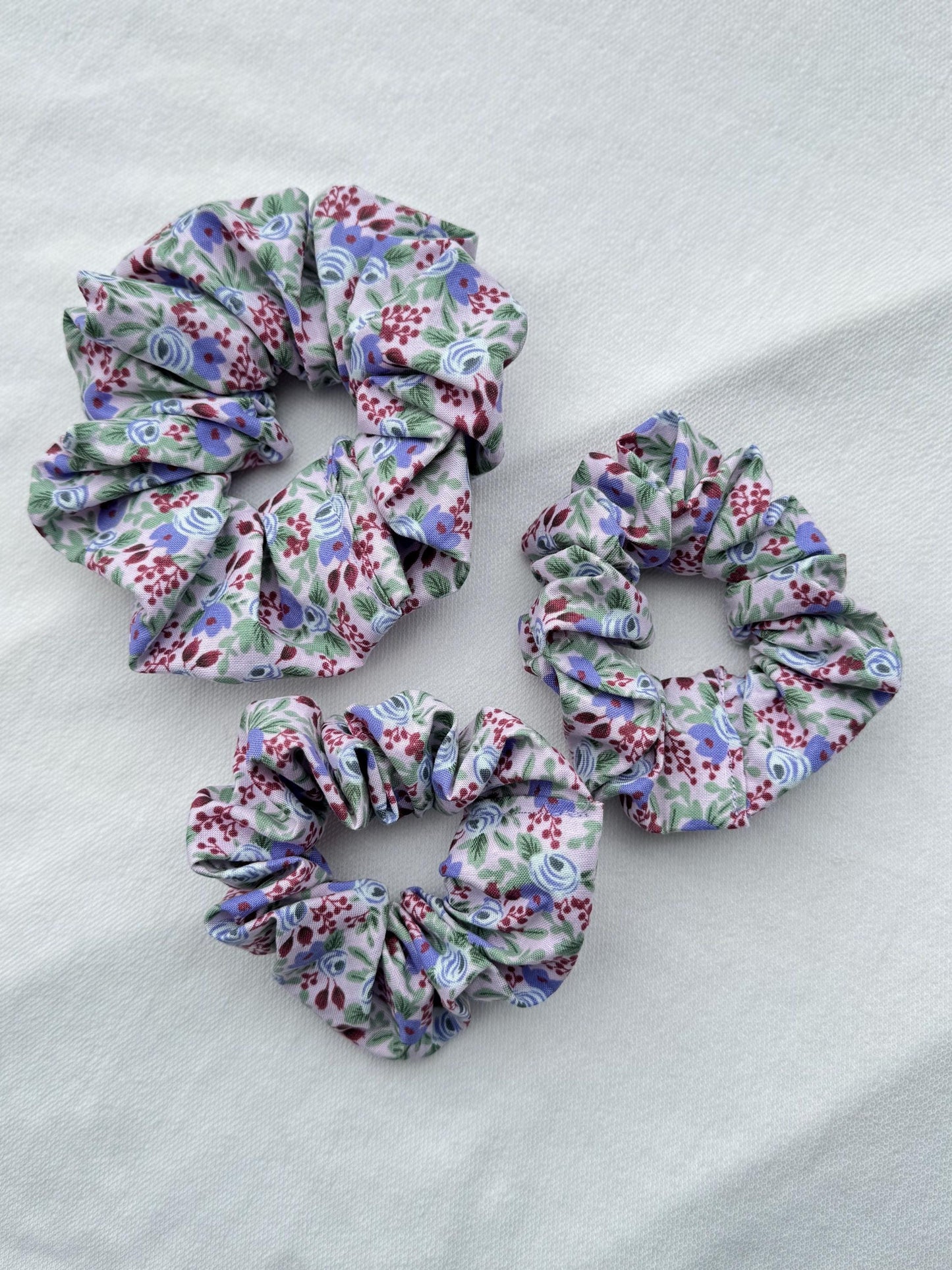Rosa Rifle Paper Co Scrunchie, Floral Scrunchie, Soft Scrunchie, Flowers, Floral Hair Tie, Brynnbands, Pink Scrunchie