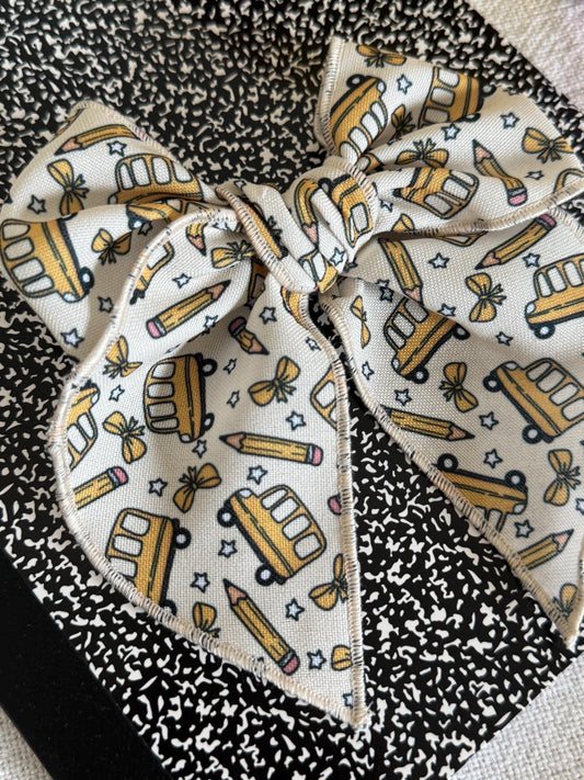 Back to School Bow, School Bus