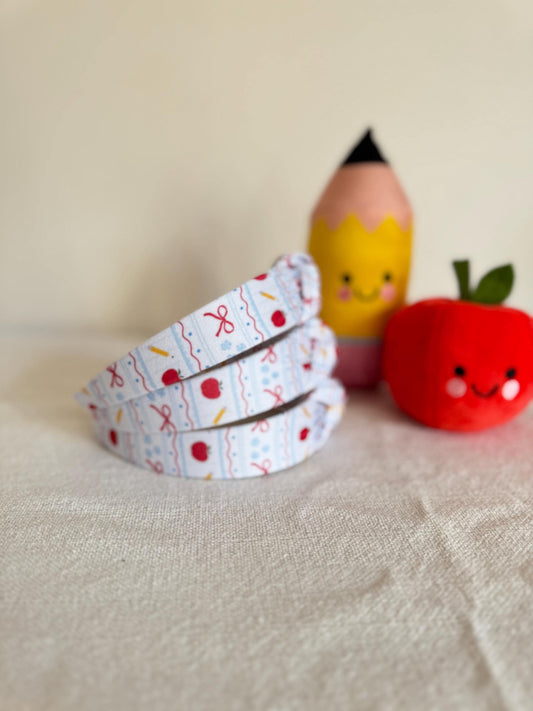 Apples & Bows Top Knot Headband - Back to School Teacher Style