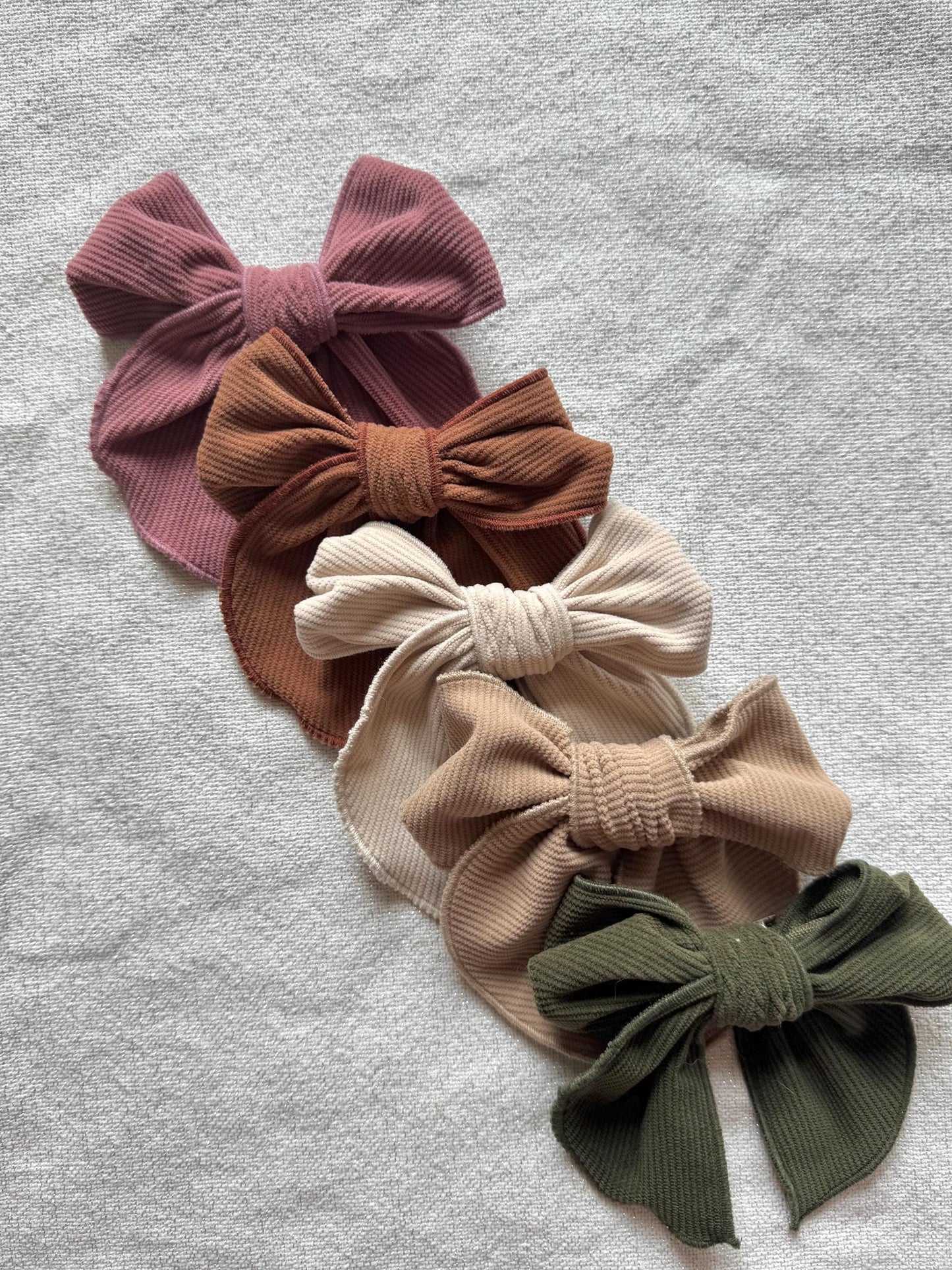Handmade Corduroy Hair Bow, Alligator Clip or Barrette