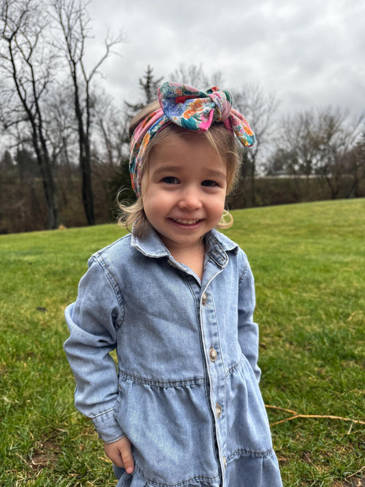 Floral Brynnbow, Floral Tied on Headband