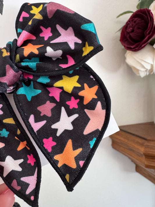 Stars Bow, Black Stars Fable Bow, Brynnbands, Bow for Girls