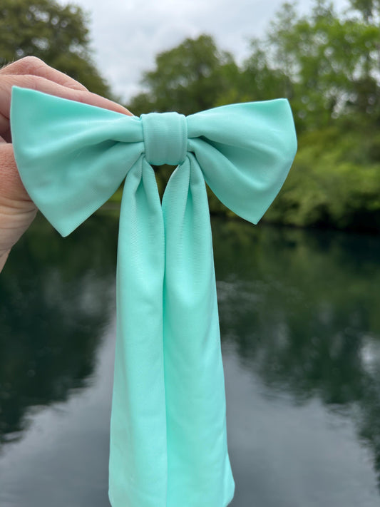 Teal Swimsuit Bow, Pool Bow, Brynnbands