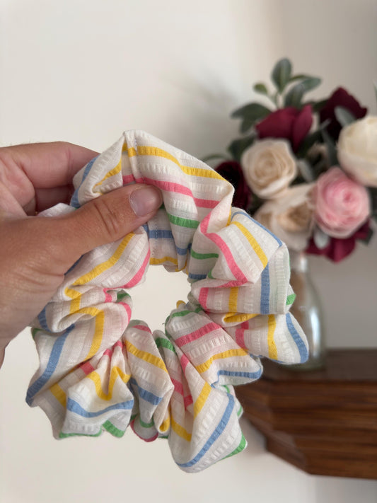 Vintage Seersucker Scrunchie