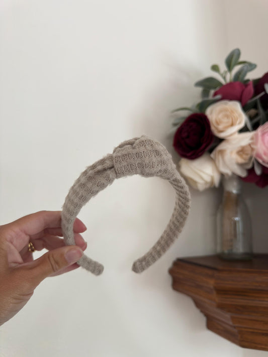 Cream Waffle Knit Headband, Sweater