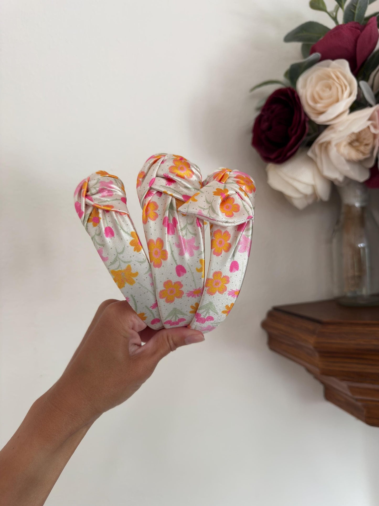 Summer Floral Satin Headband