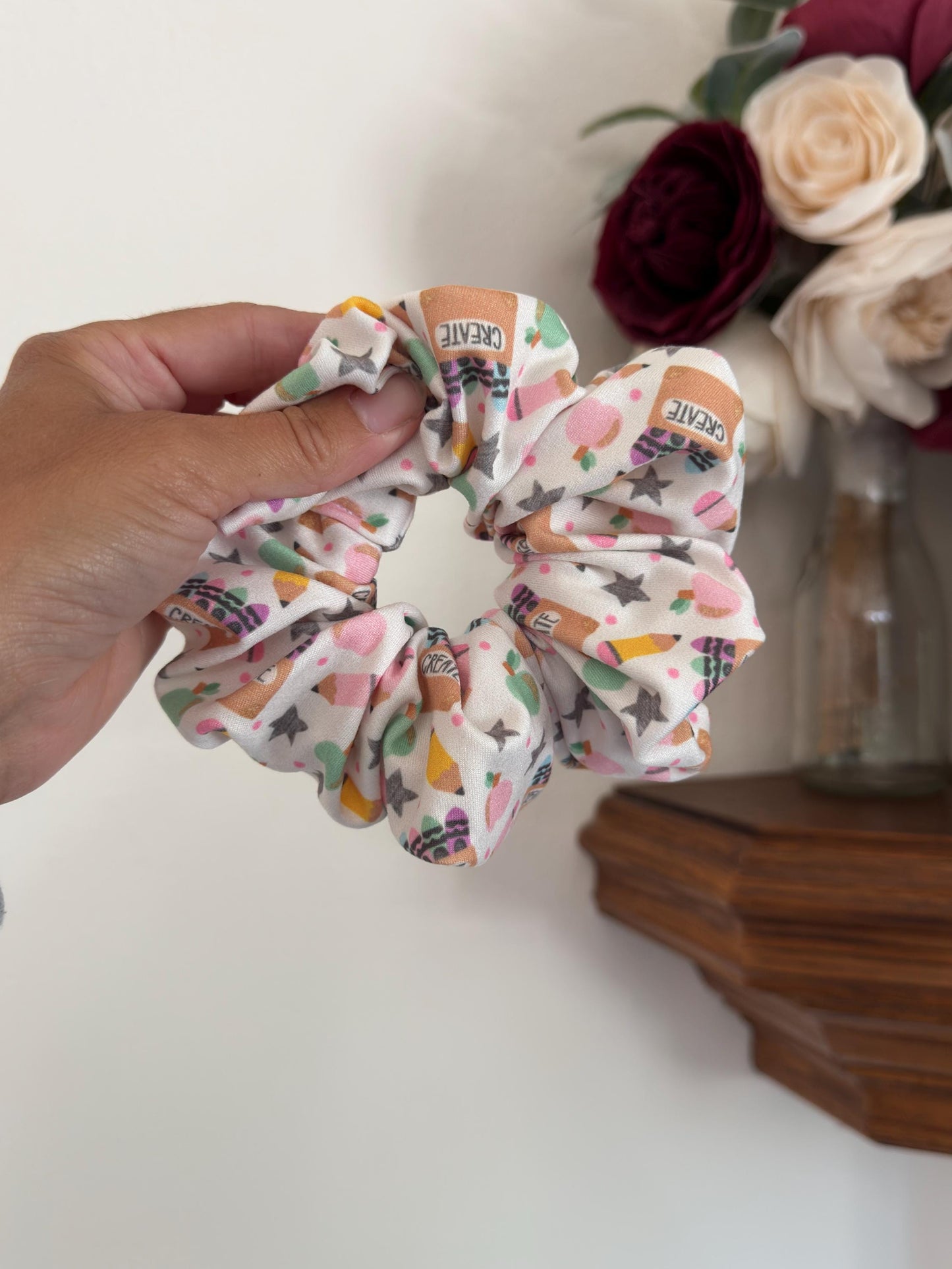 Crayon Box Scrunchie: Back to School Hair Accessory