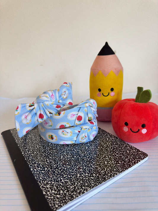 Blue School Supplies, Back to School Headband, Teacher Headband