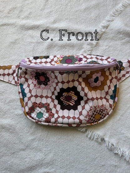 Handmade FAUX Quilt Bum Bag-Waterproof Canvas