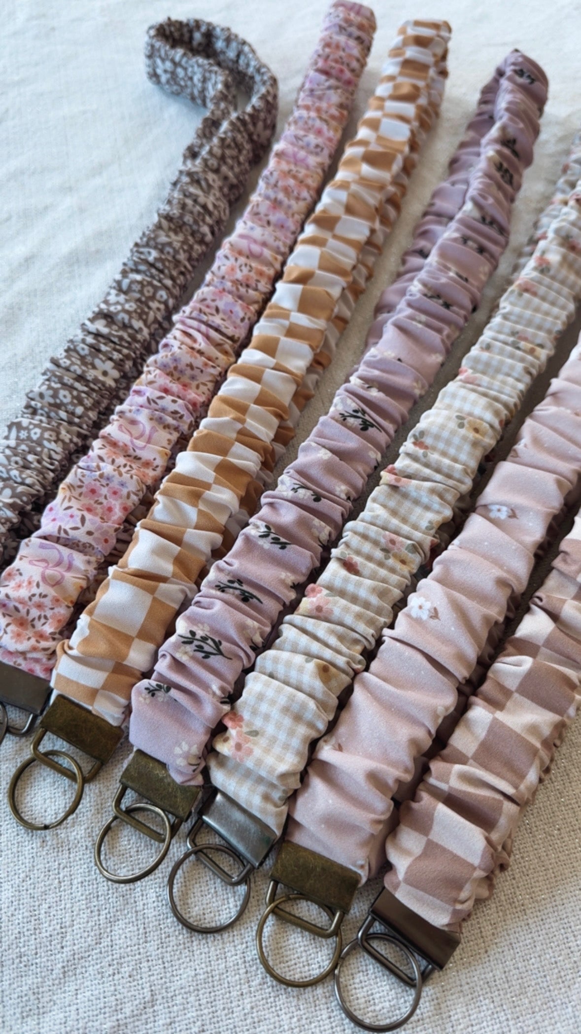 Lanyards & Wristlets, Light Brown Floral