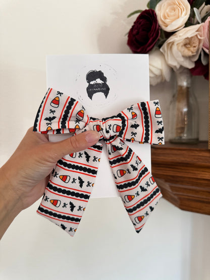 Candy Corn & Bats Floppy Bow