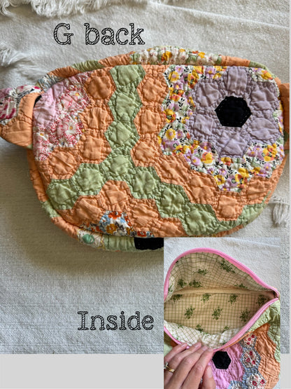 Handmade Vintage Repurposed Quilt Bum Bag