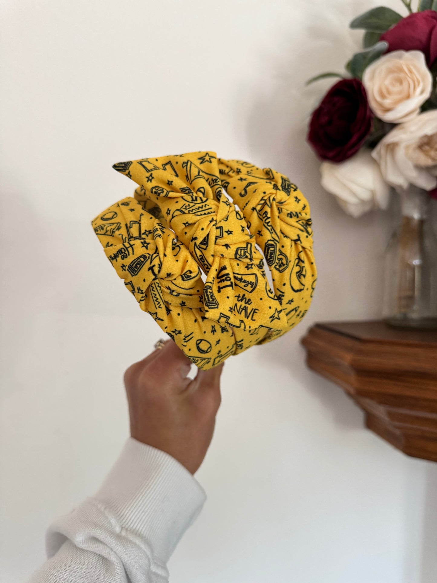 Yellow Black Top Knot