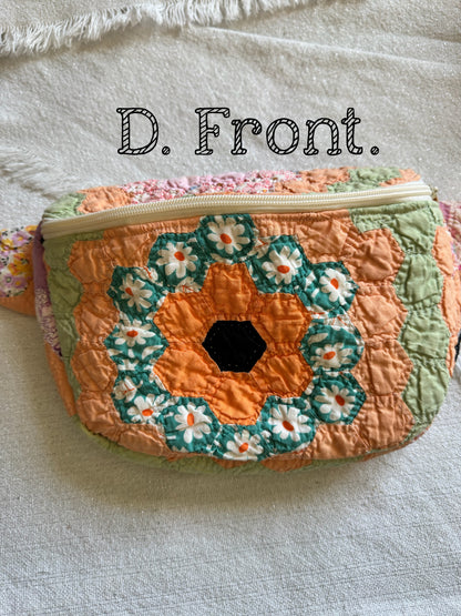 Handmade Vintage Repurposed Quilt Bum Bag