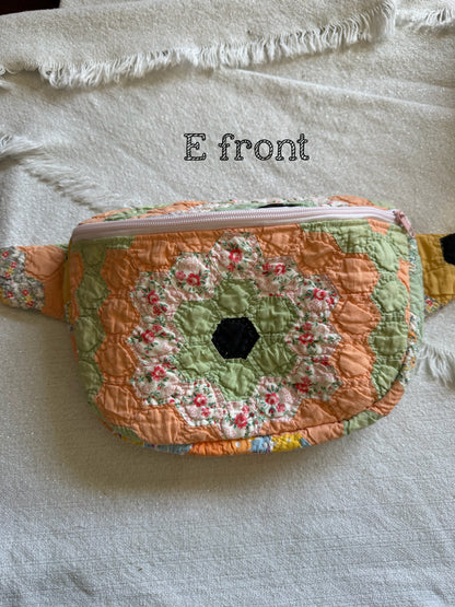 Handmade Vintage Repurposed Quilt Bum Bag