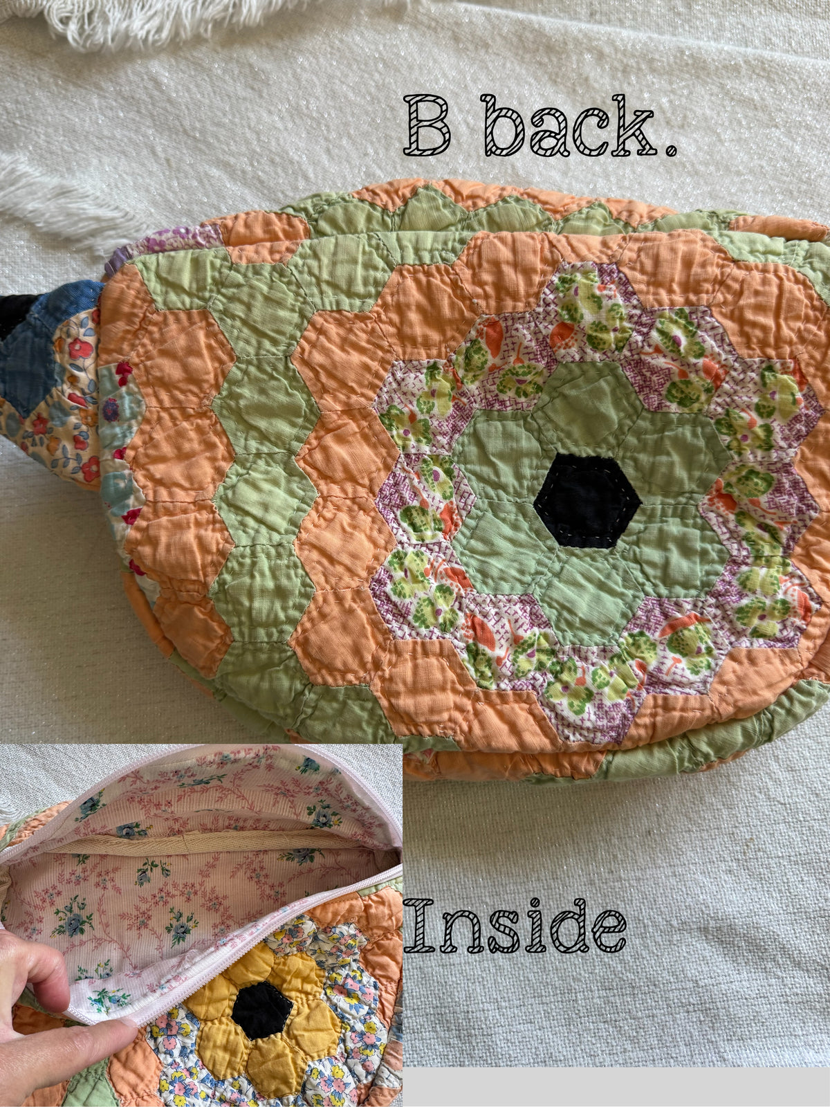 Handmade Vintage Repurposed Quilt Bum Bag