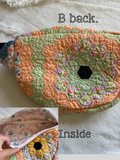Handmade Vintage Repurposed Quilt Bum Bag