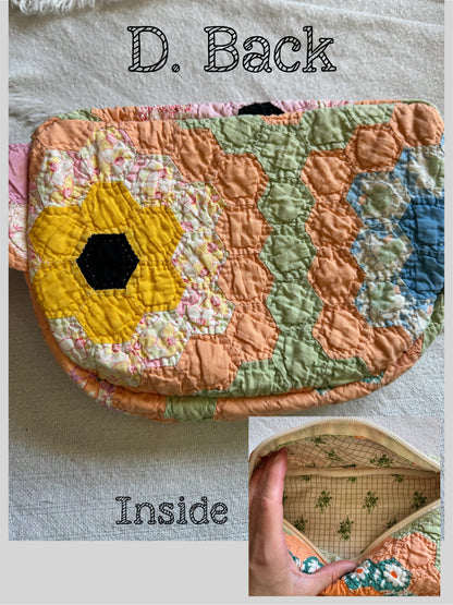 Handmade Vintage Repurposed Quilt Bum Bag