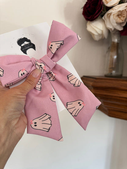 Pink Ghosts Floppy Bow