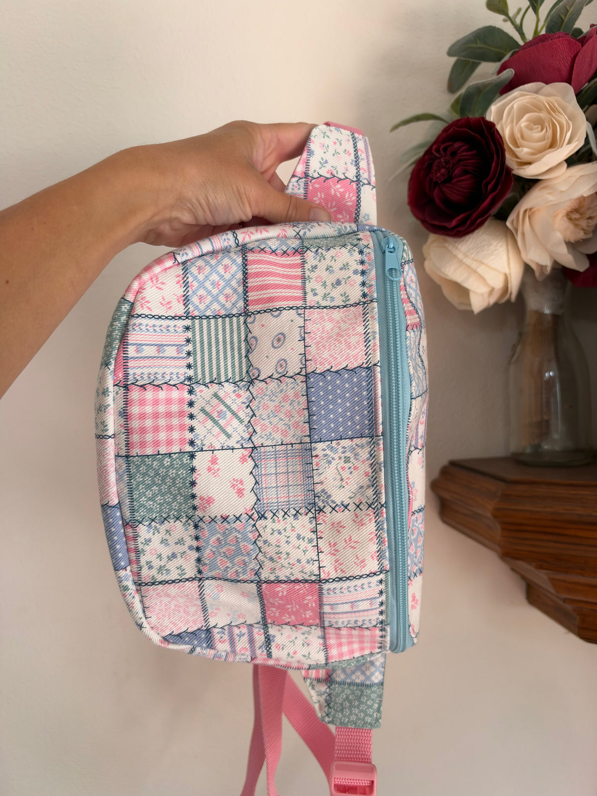 Handmade Vintage Faux Patchwork Bum Ba)