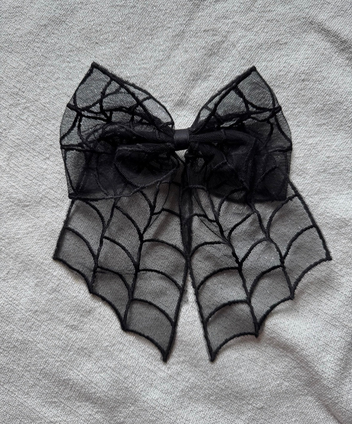 Black Spiderwebs Mesh Bow