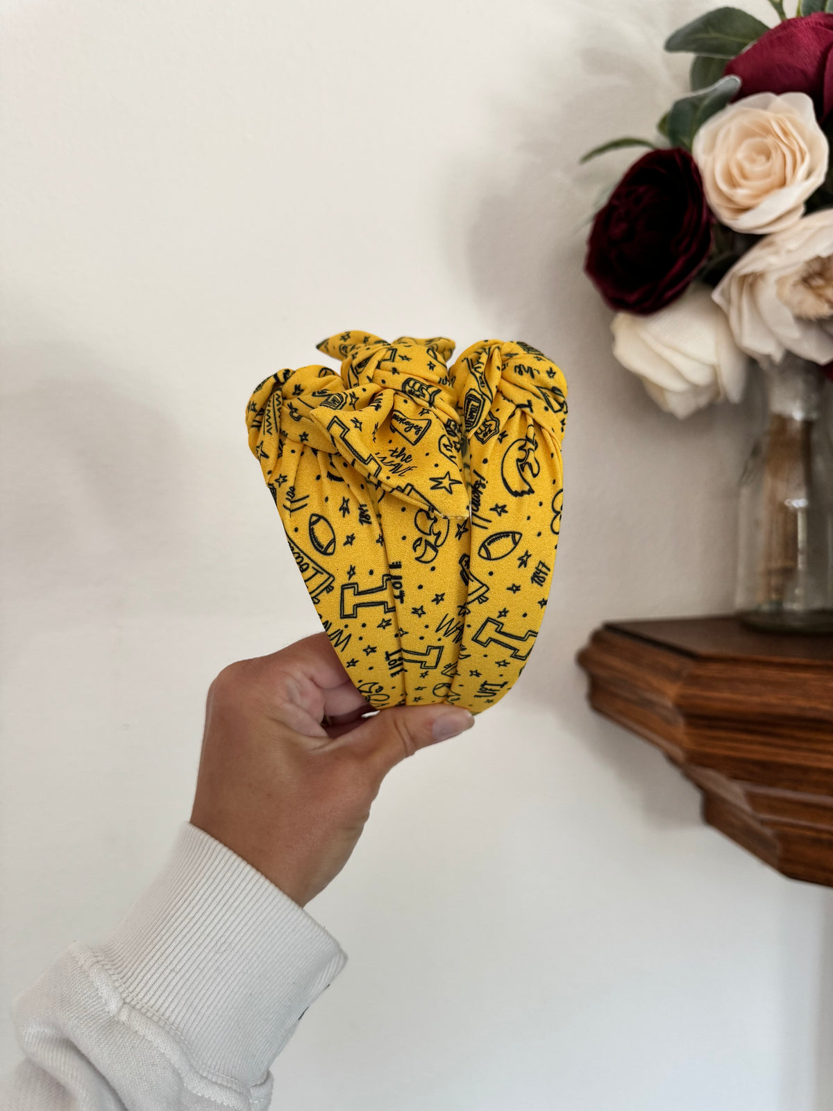 Yellow Black Top Knot