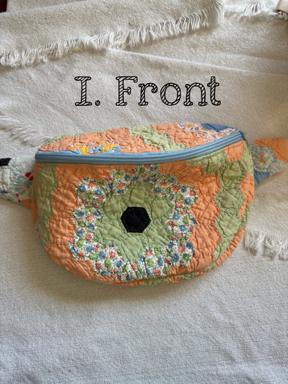 Handmade Vintage Repurposed Quilt Bum Bag