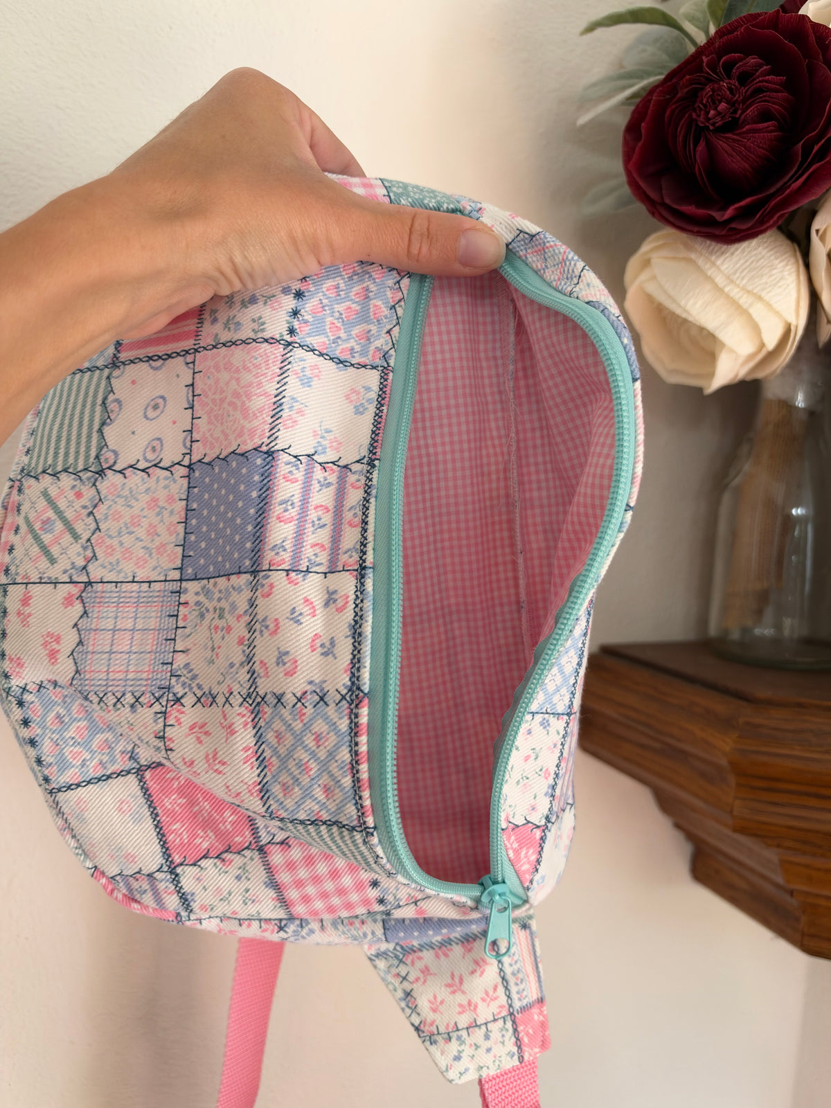 Handmade Vintage Faux Patchwork Bum Ba)