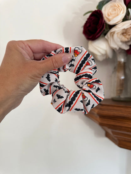 Bats & Candy Corn Halloween Scrunchie