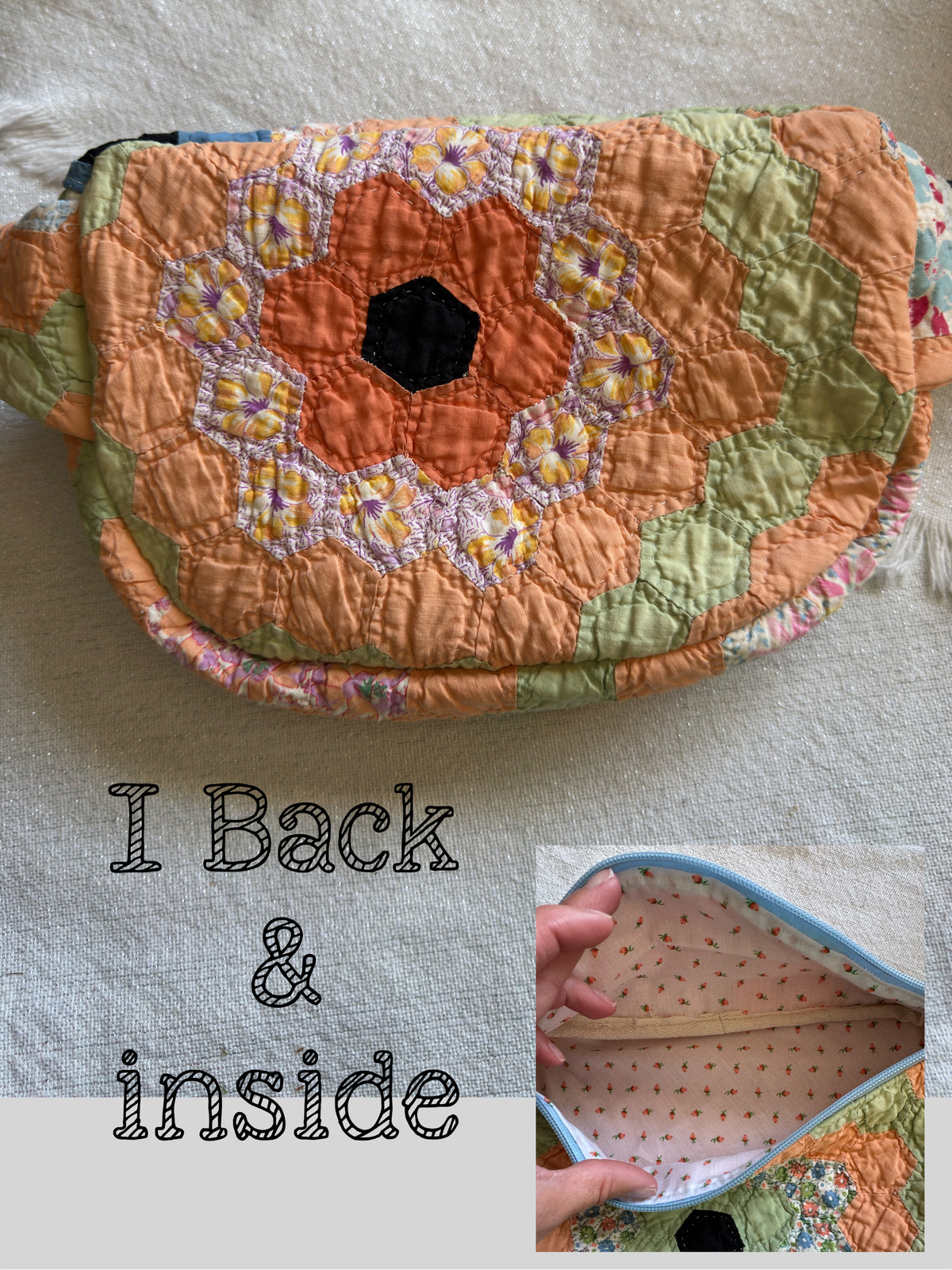 Handmade Vintage Repurposed Quilt Bum Bag