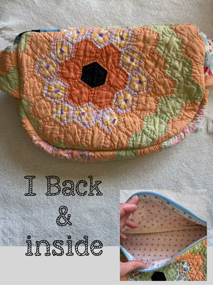 Handmade Vintage Repurposed Quilt Bum Bag