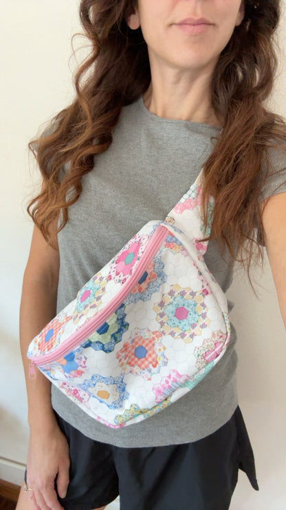 Handmade FAUX Quilt Bum Bag-Waterproof Canvas