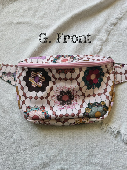 Handmade FAUX Quilt Bum Bag-Waterproof Canvas