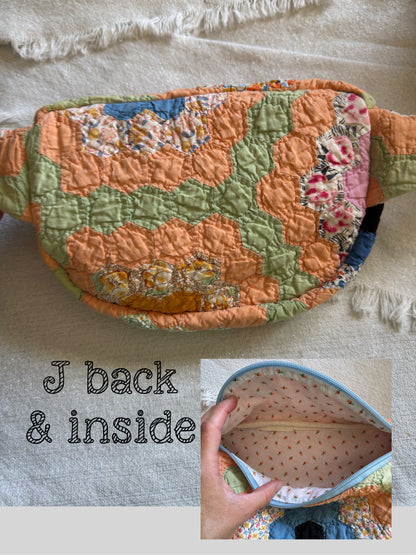 Handmade Vintage Repurposed Quilt Bum Bag