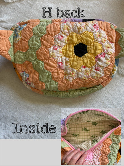 Handmade Vintage Repurposed Quilt Bum Bag