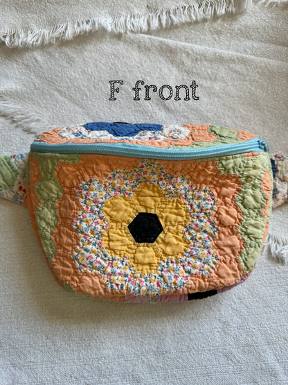 Handmade Vintage Repurposed Quilt Bum Bag