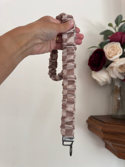 Brown Checkered Lanyard or Wristlet